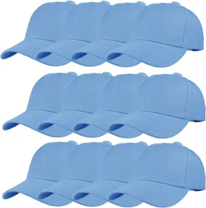 12 Pack Wholesale Unisex Plain Solid Color Adjustable Baseball Caps Hats