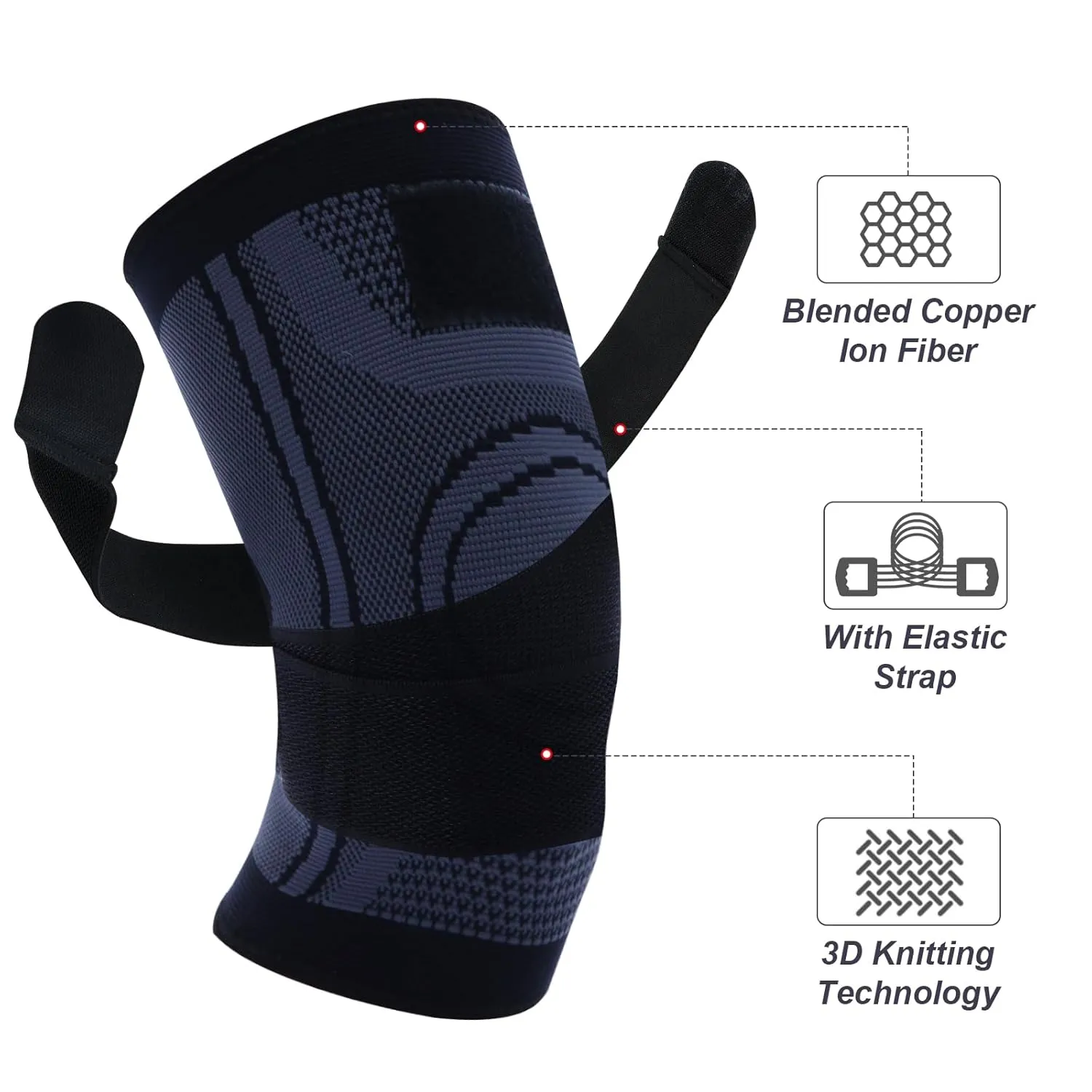 2Pack Compression Knee Brace for Women & Men,Knee Support Compression Sets,Knitted Pressure Non-slip Sports Knee Pads for Workout Running Knee Pain Gym Dancing,Arthritis Pain Relief (XL)