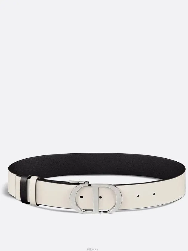 30 Montaigne Reversible Belt White Black