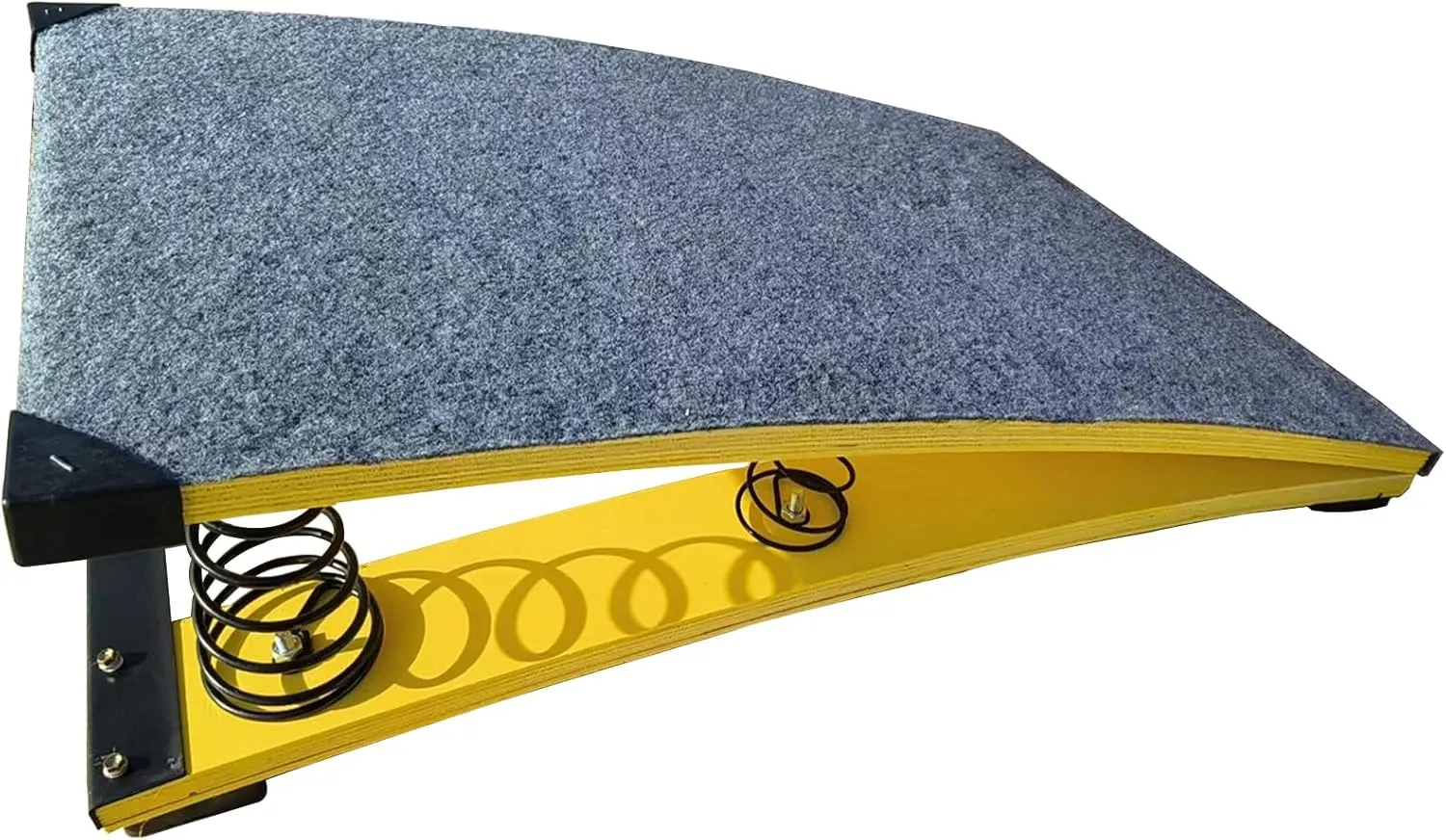 4 Springs Gymnastics Springboard for Kids Vaulting Training Fitness Playing, Portable Curved Spring Board, Hard Wood Practice Equipment, Elastic Board for Home Room Athletics Training