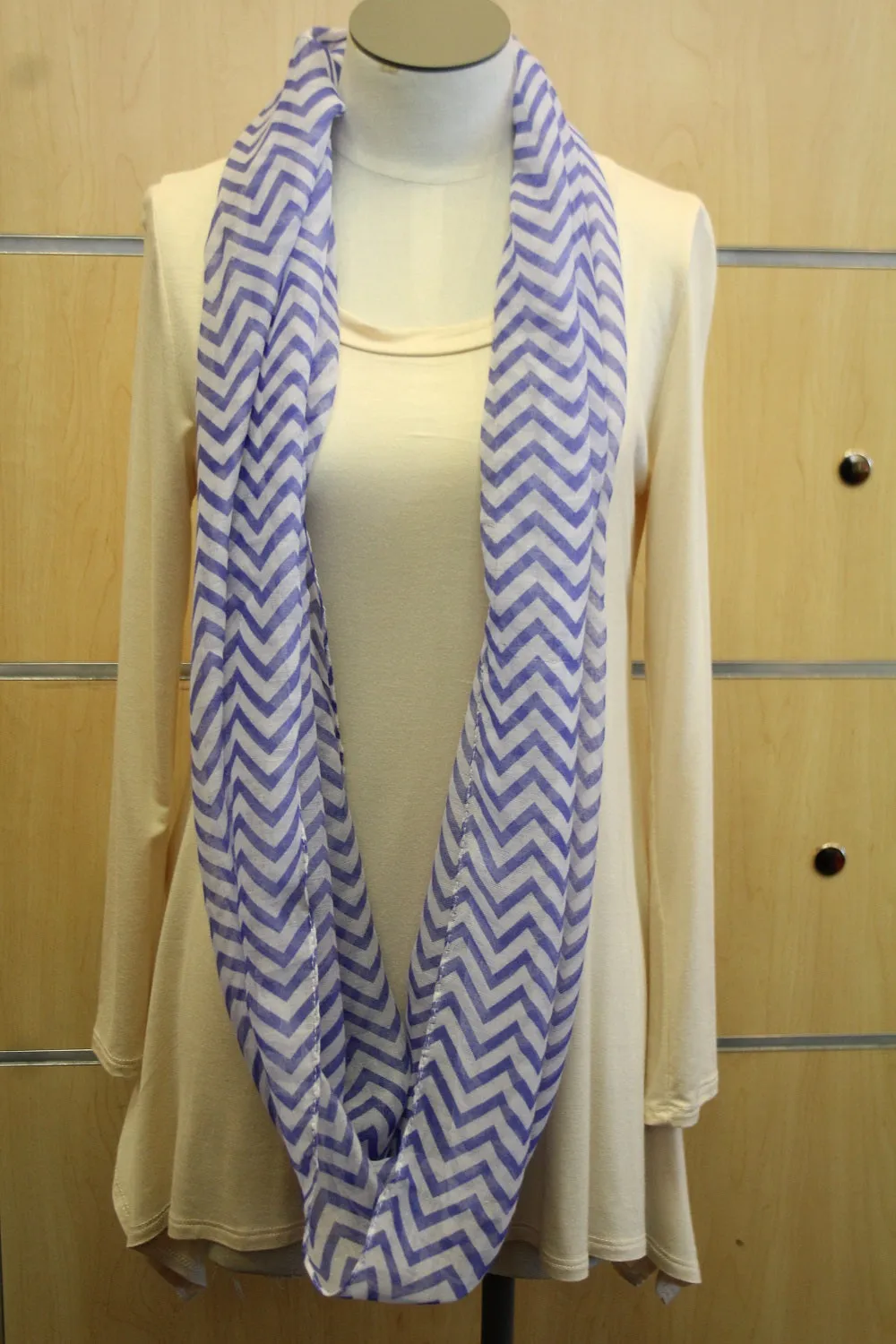 ADO | Infinity Indigo and White Chevron Scarf