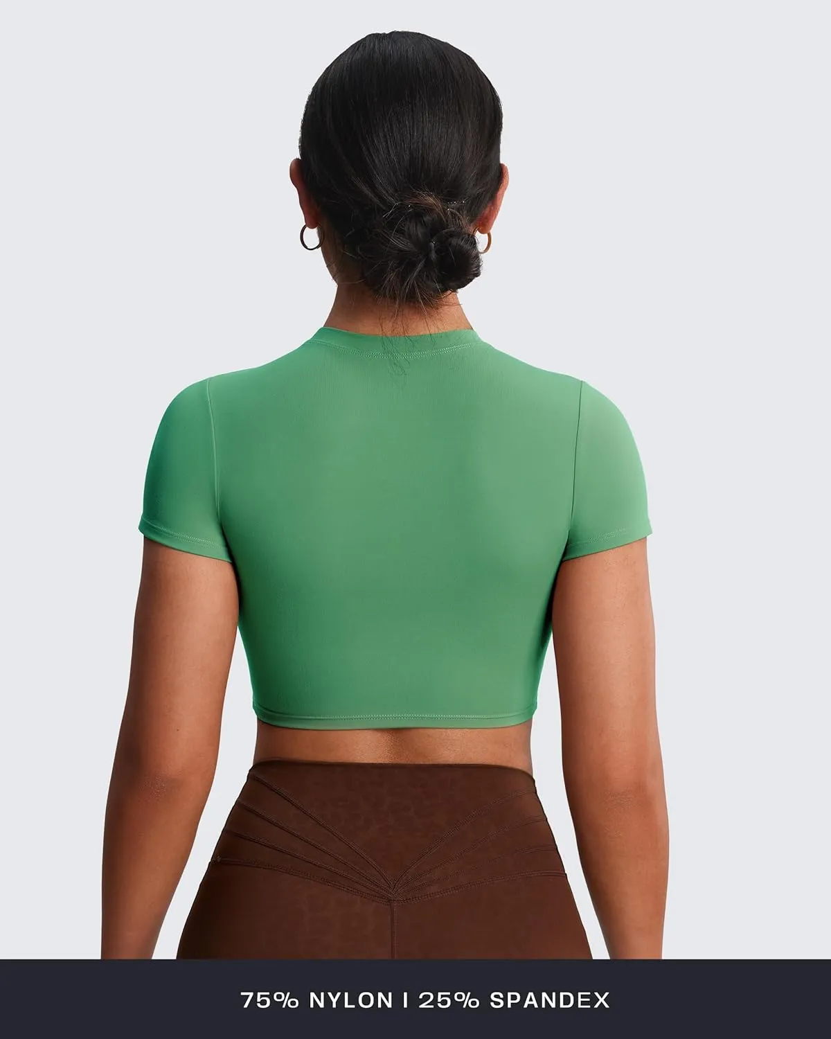 Aoxjox Short Sleeve Crop Tops for Women Classic Longline Baby Tee Workout T Shirt Top