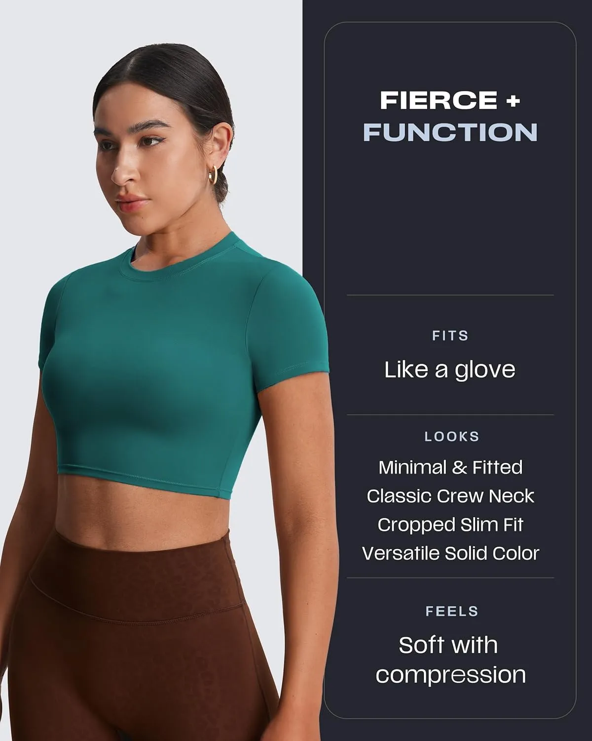 Aoxjox Short Sleeve Crop Tops for Women Classic Longline Baby Tee Workout T Shirt Top