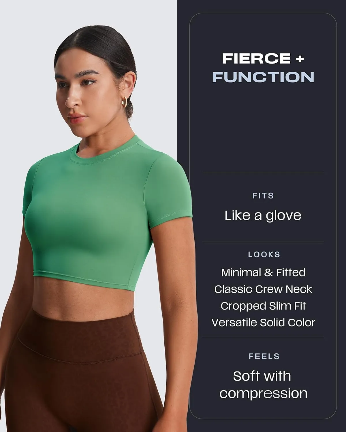 Aoxjox Short Sleeve Crop Tops for Women Classic Longline Baby Tee Workout T Shirt Top