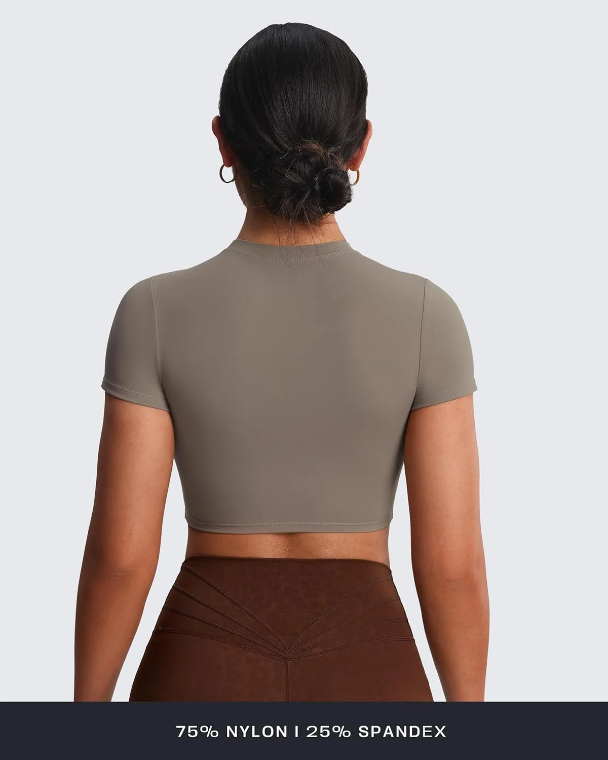 Aoxjox Short Sleeve Crop Tops for Women Classic Longline Baby Tee Workout T Shirt Top