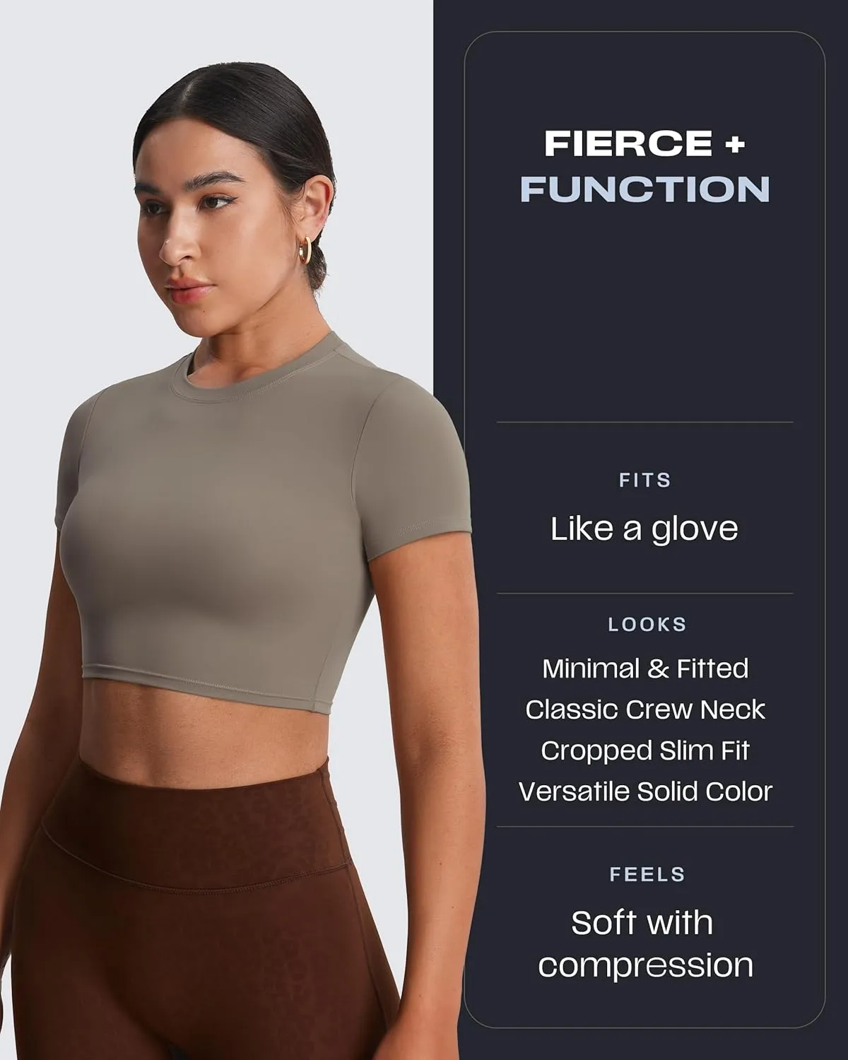Aoxjox Short Sleeve Crop Tops for Women Classic Longline Baby Tee Workout T Shirt Top