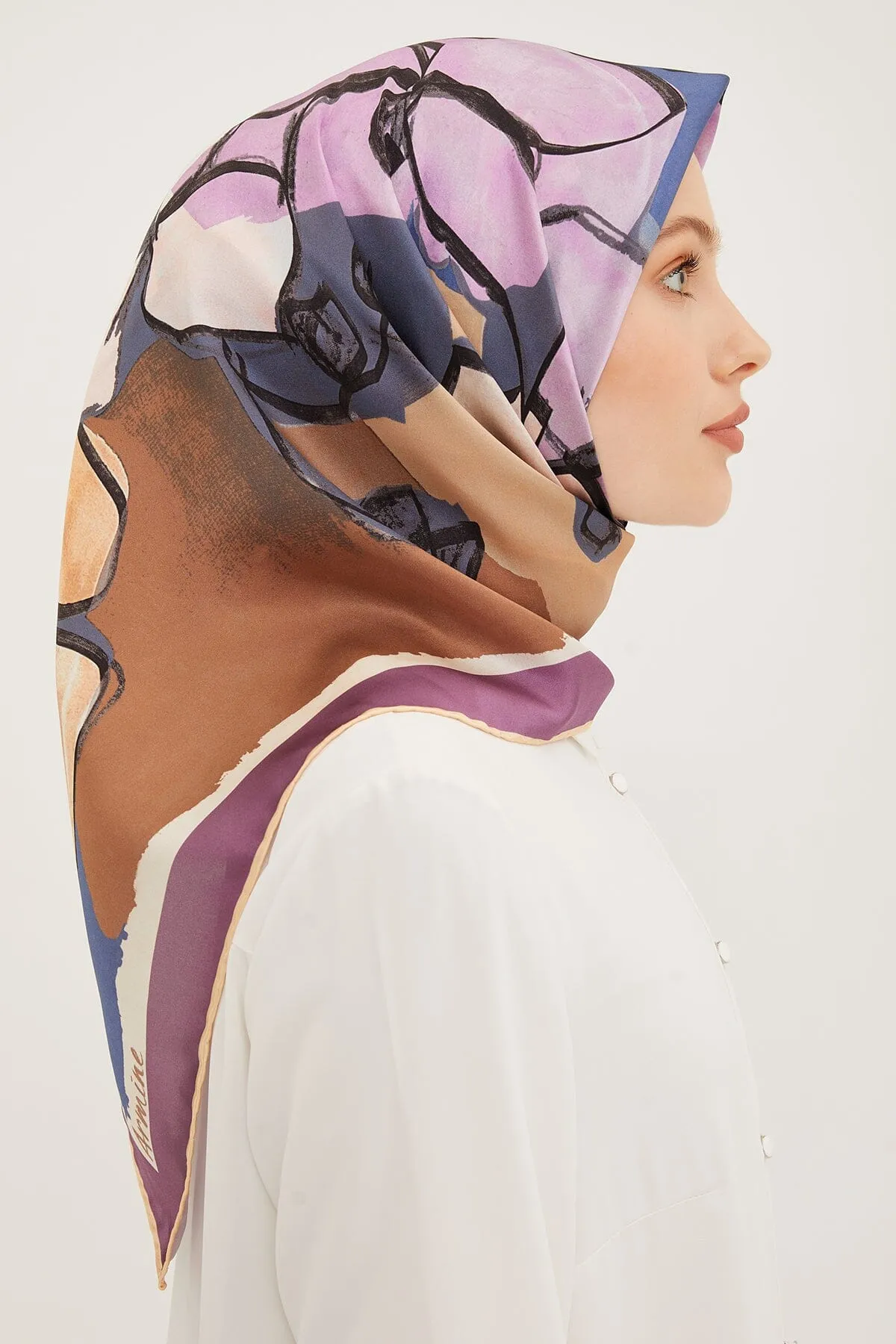 Armine Arty Floral Silk Scarf #6