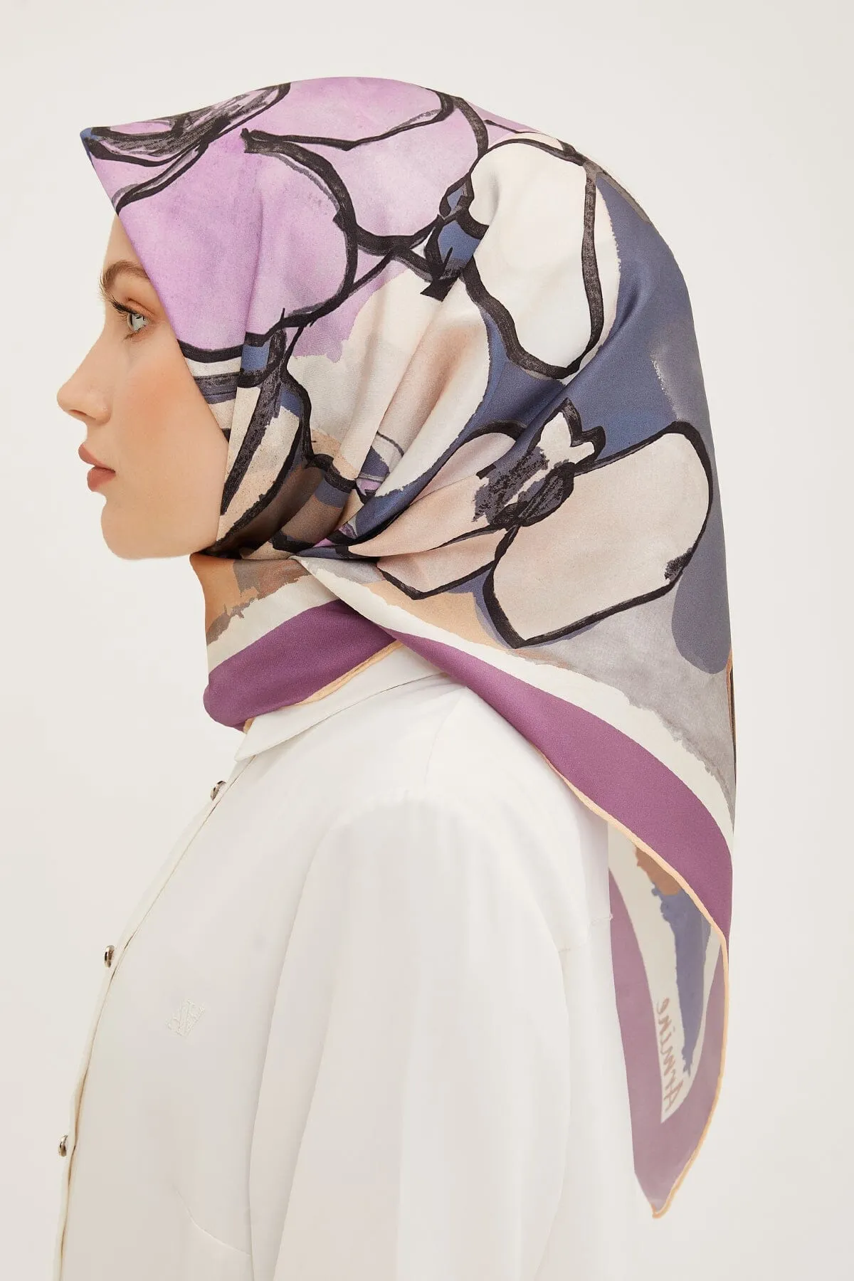 Armine Arty Floral Silk Scarf #6