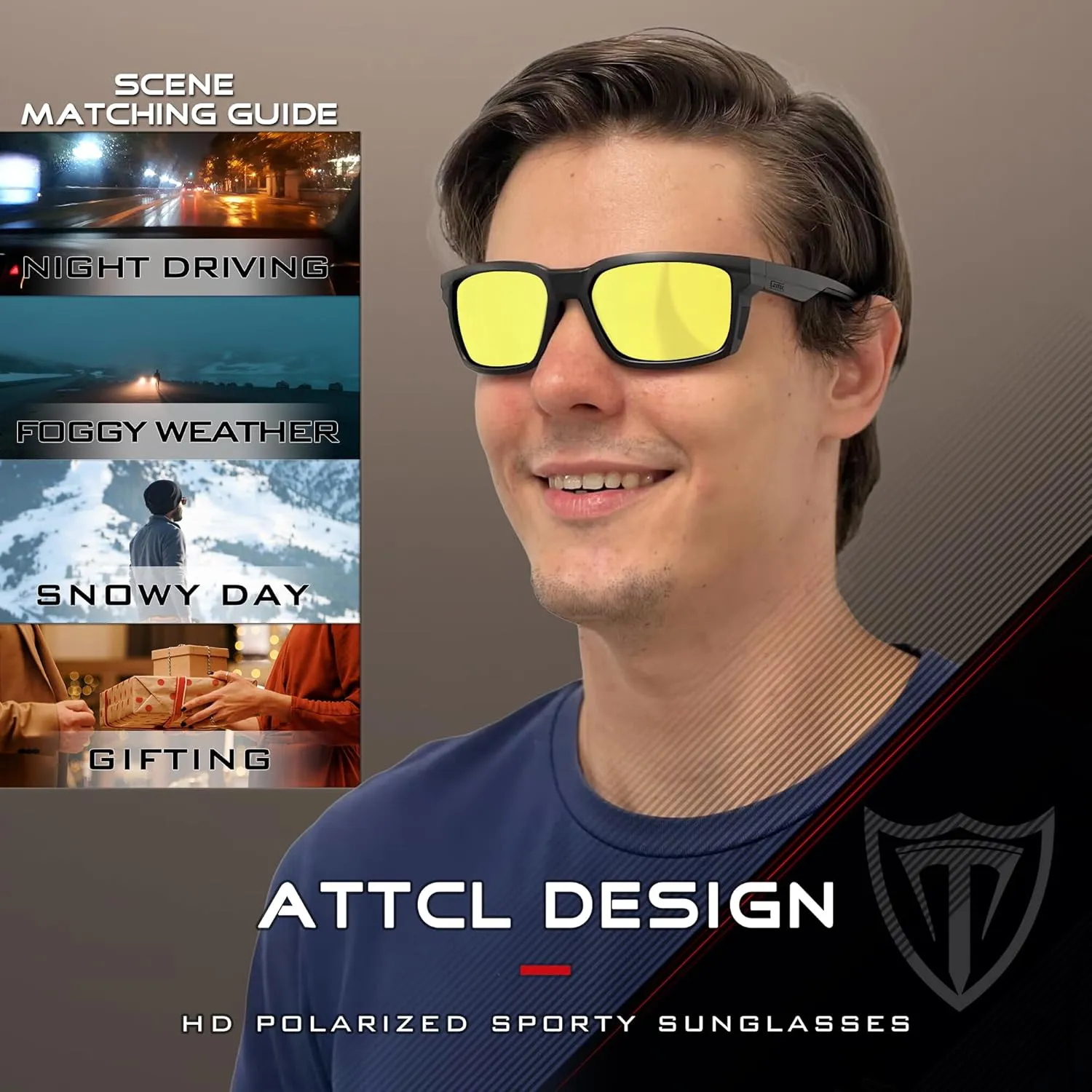 ATTCL Men's Polarized Sport Sunglasses with UV400 Protection for Driving, Fishing, and Outdoor Activities