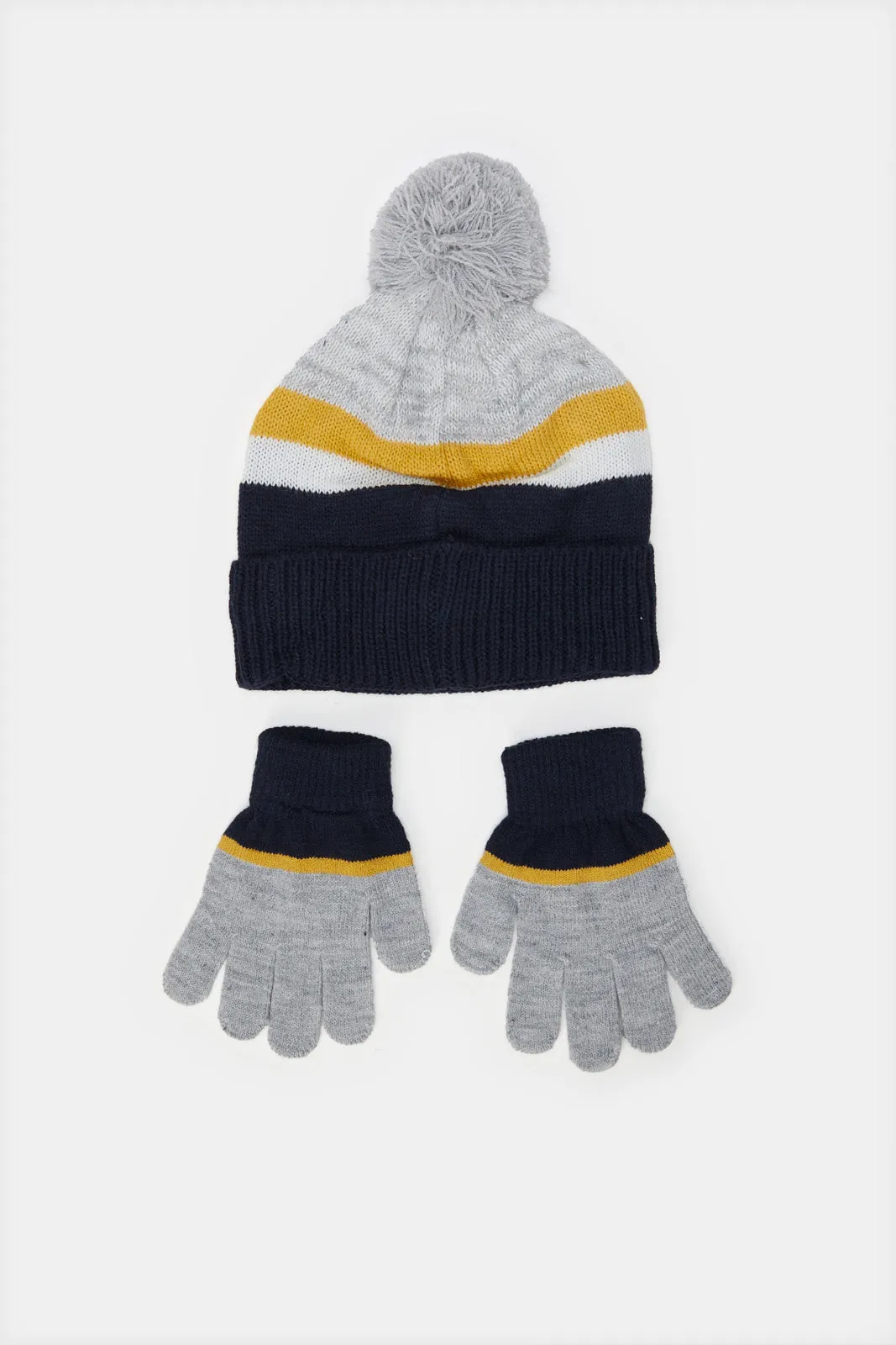 Boys Assorted Printed Knitted Cap Set (2 Piece)