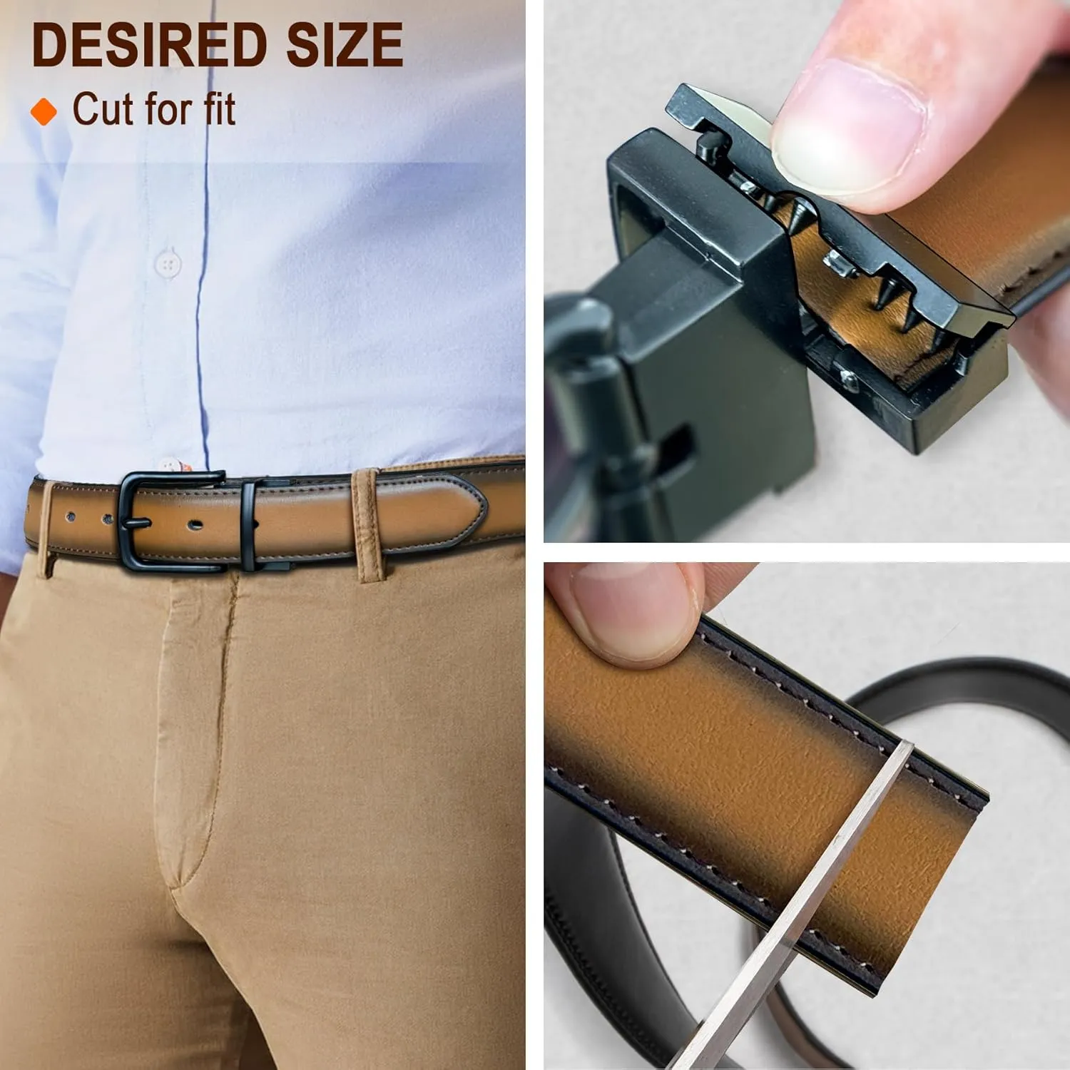 BULLIANT Men's Belt,Reversible Belt Adjustable For Gift Men 1.25??Cut For Fit-2 Sides in 1 Belt(Not 2)