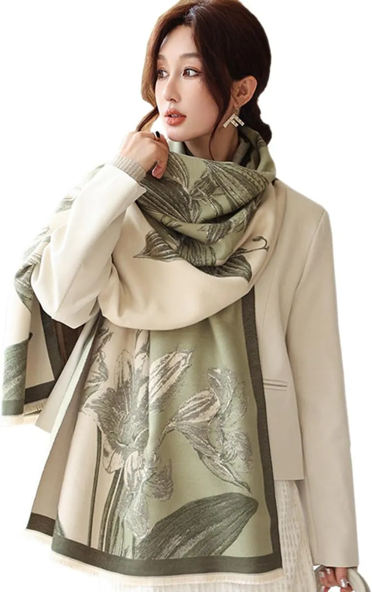 Cashmere Feel Winter Scarf for Women Large Pashmina Blanket Scarf Cashmere Wrap for Women Fall Winter Shawl