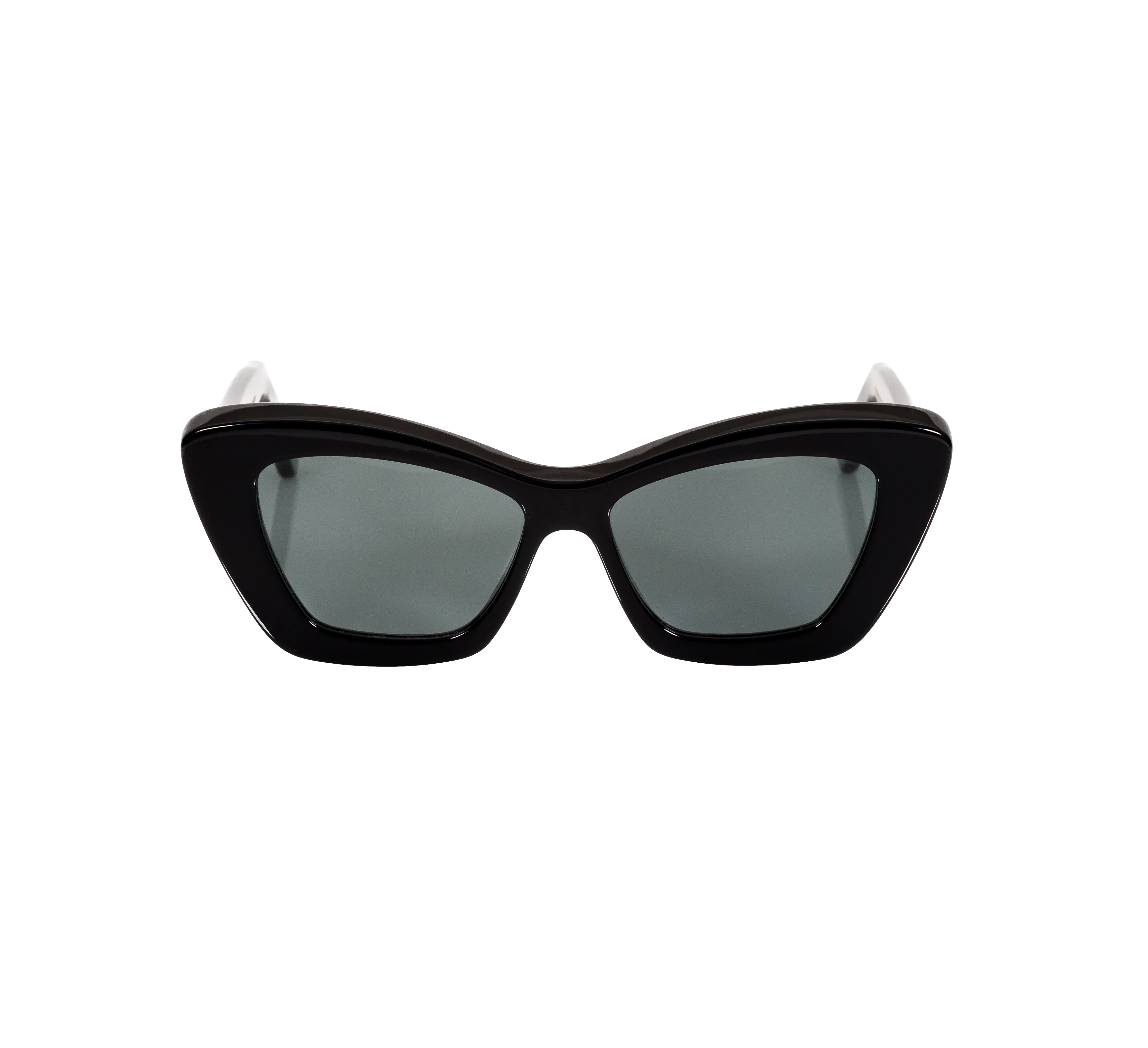Cat-Eye Sunglasses in Black, Black Lenses