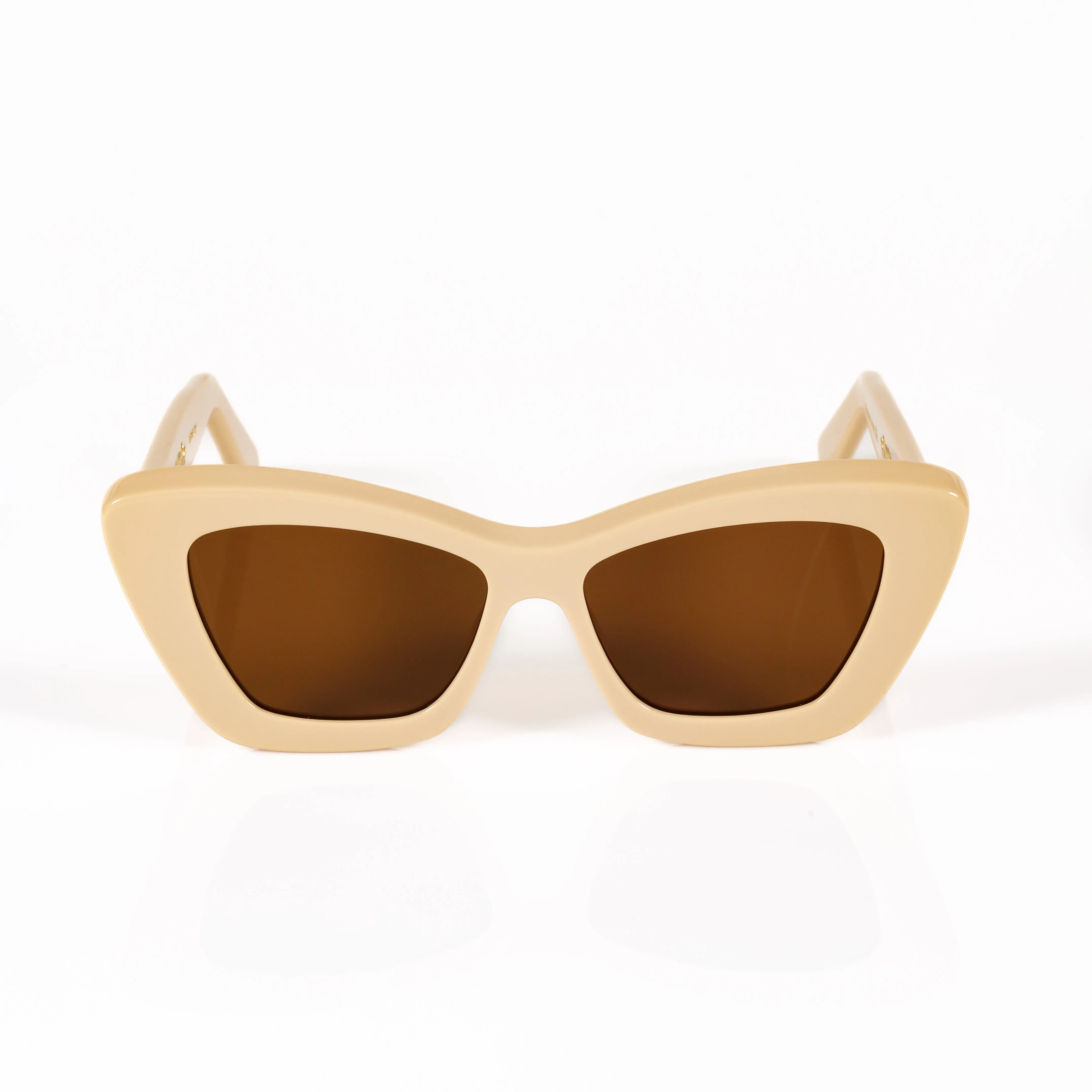 Cat-Eye Sunglasses in Black, Black Lenses