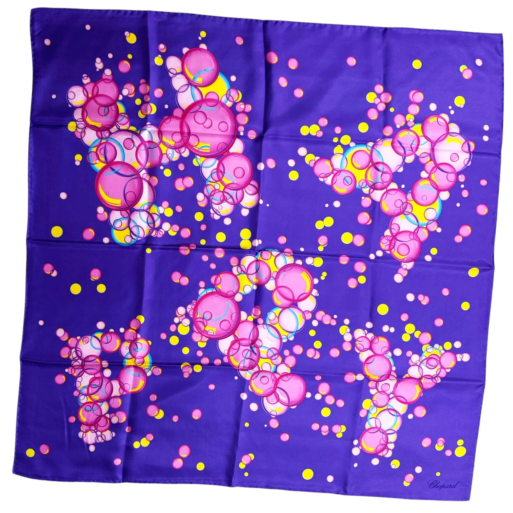 Chopard Scarf Mint Pink Happy Bubbles - Twill Silk Square Foulard SALE