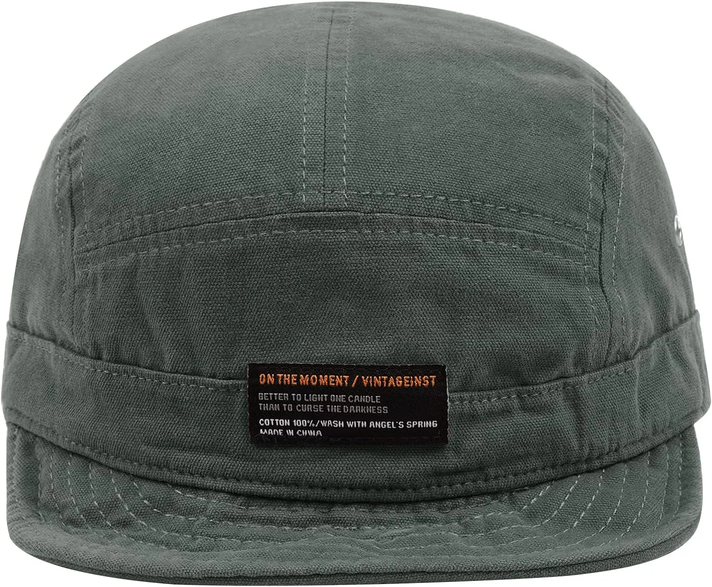 Clakllie Retro 5 Panel Short Brim Cap Casual Baseball Caps Dad Hat Flat Bill Snapback Fitted Caps Trucker Hat Short Cadet Cap