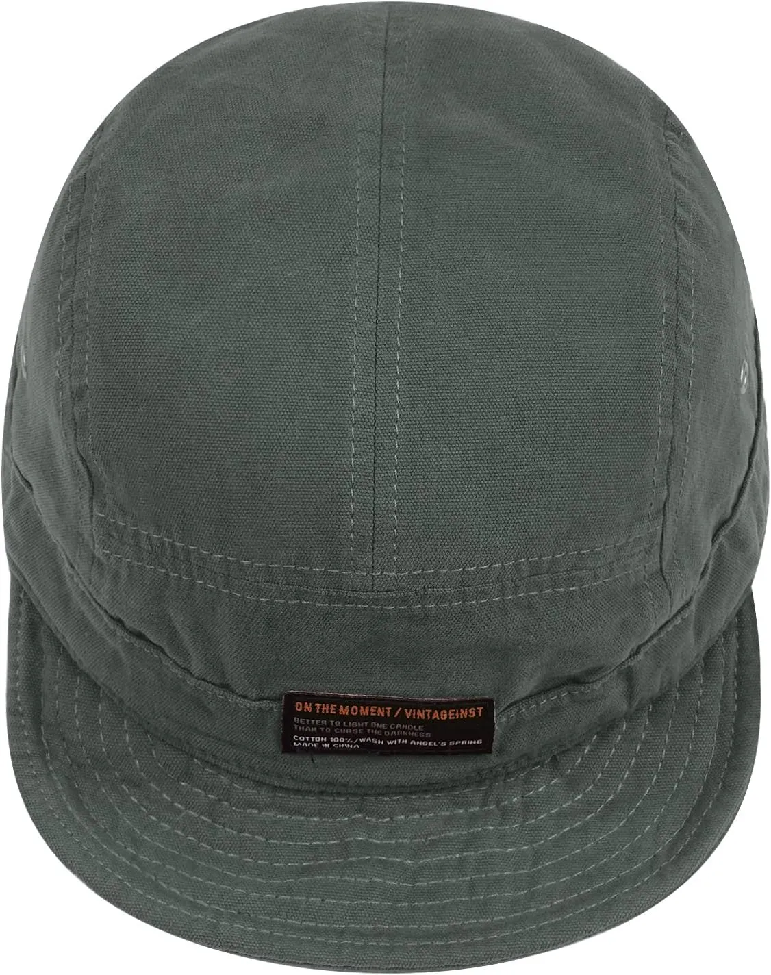 Clakllie Retro 5 Panel Short Brim Cap Casual Baseball Caps Dad Hat Flat Bill Snapback Fitted Caps Trucker Hat Short Cadet Cap