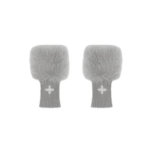 Compass Snowman Furry Gloves In Gray