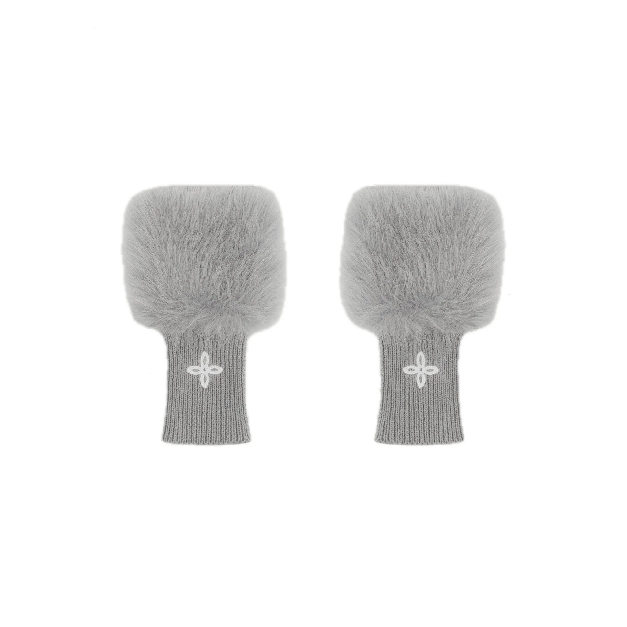 Compass Snowman Furry Gloves In Gray