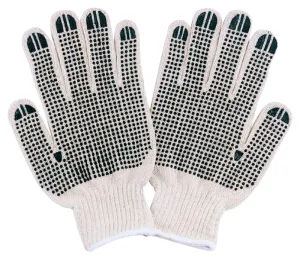 Diamondback FO809PVD2 Knitted Work Gloves with PVC Dots, One-Size, Ribbed Knit Wrist, 60% Cotton 40% Polyester, Natural White :PR: QUANTITY: 1