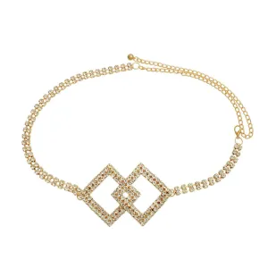 Diamondette Garnish Chain Belt Gold Plated