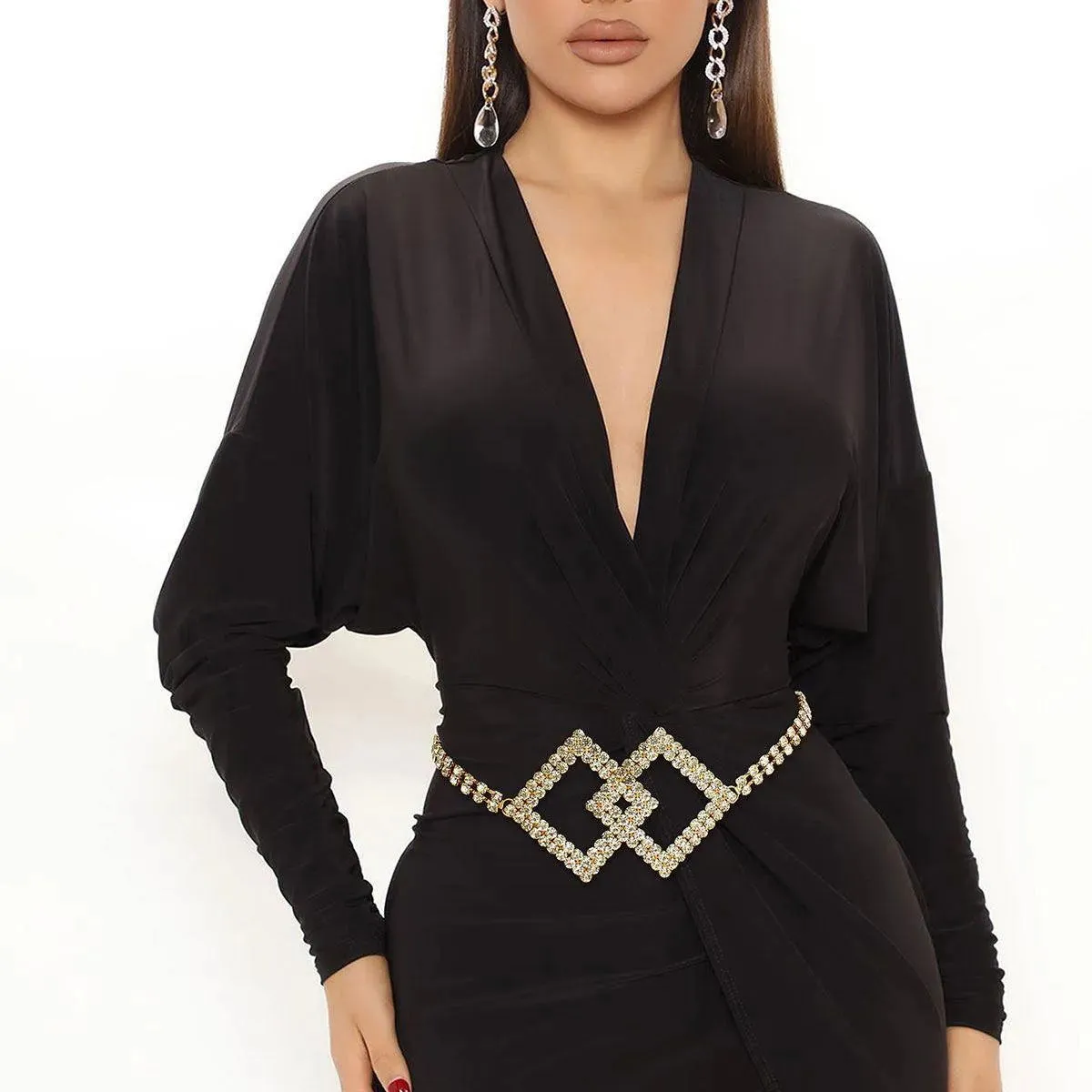 Diamondette Garnish Chain Belt Gold Plated