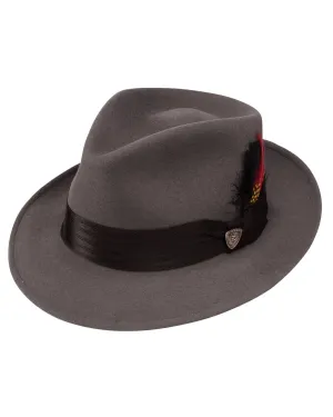 Dobbs Glen Cove Fedora Hat in Steel