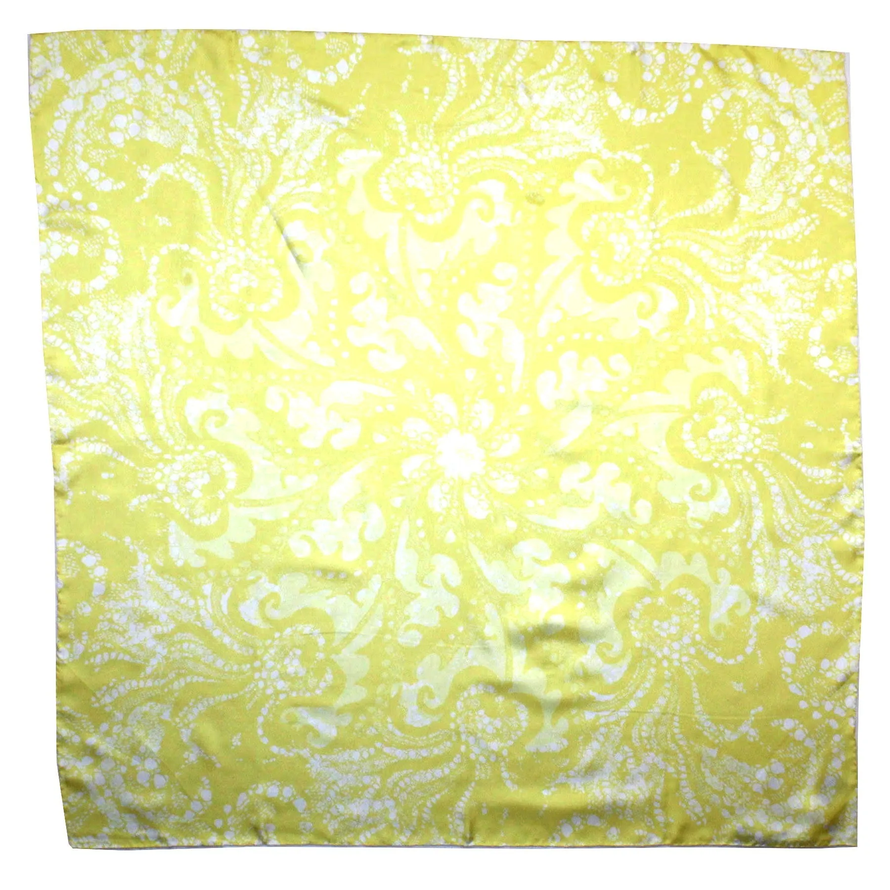 Ermanno Scervino Scarf Yellow White - Large Twill Silk Scarf FINAL SALE