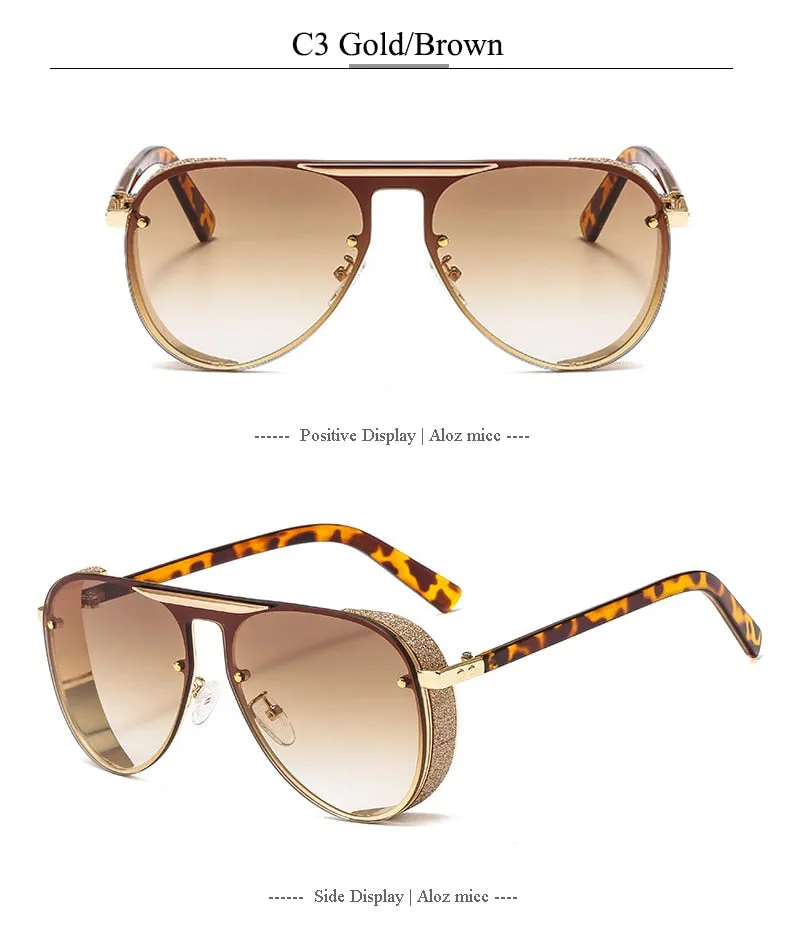 Ernie Glitter Rim Aviator Sunglasses - 7 Colors