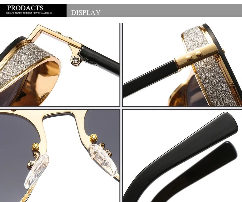 Ernie Glitter Rim Aviator Sunglasses - 7 Colors