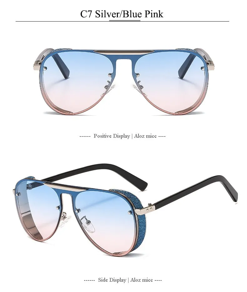 Ernie Glitter Rim Aviator Sunglasses - 7 Colors