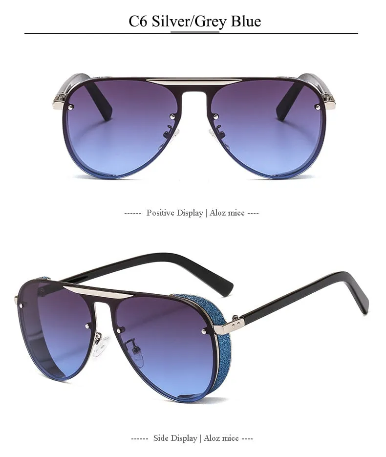 Ernie Glitter Rim Aviator Sunglasses - 7 Colors