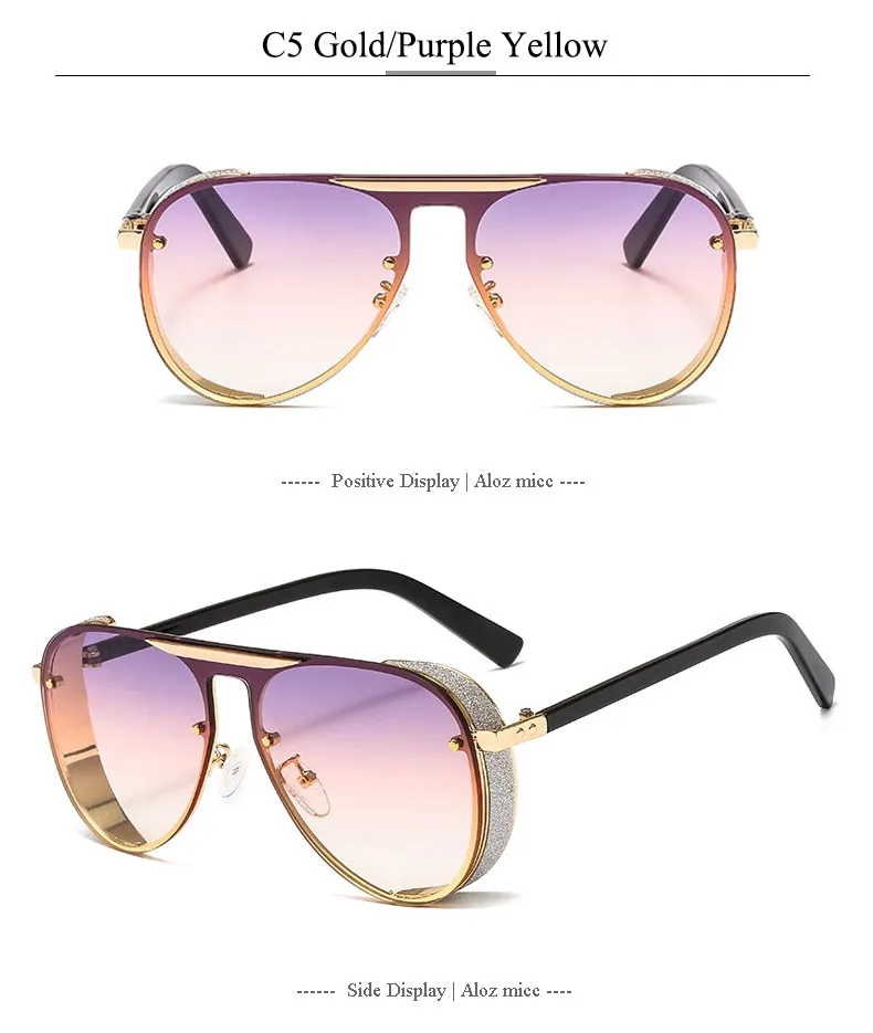 Ernie Glitter Rim Aviator Sunglasses - 7 Colors