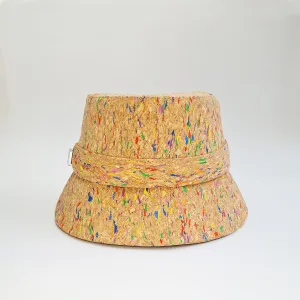 FABRIKK Montecristo Eco Cork Bucket Hat | Natural Rainbow Fleck | Vegan Hat