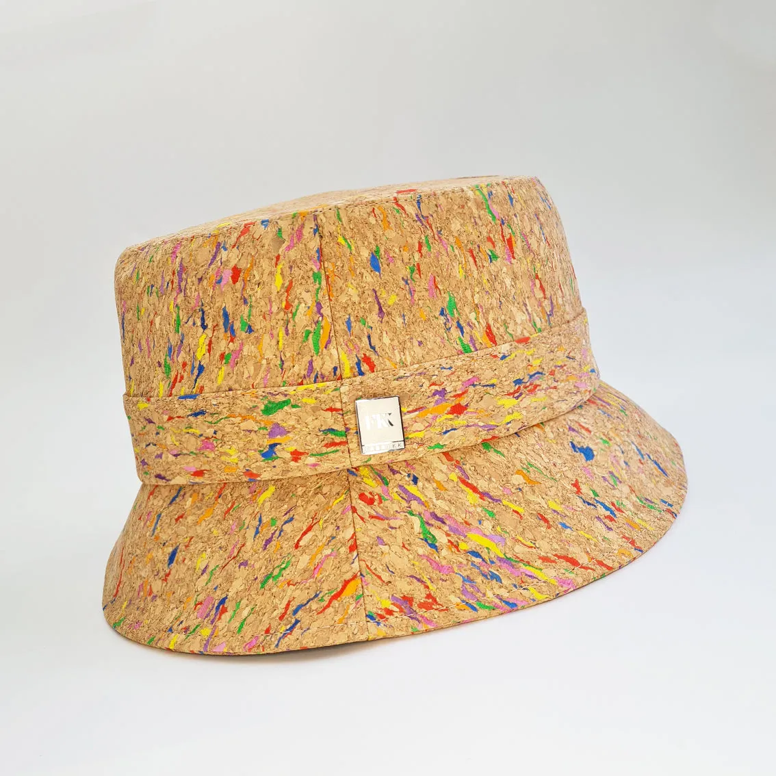 FABRIKK Montecristo Eco Cork Bucket Hat | Natural Rainbow Fleck | Vegan Hat
