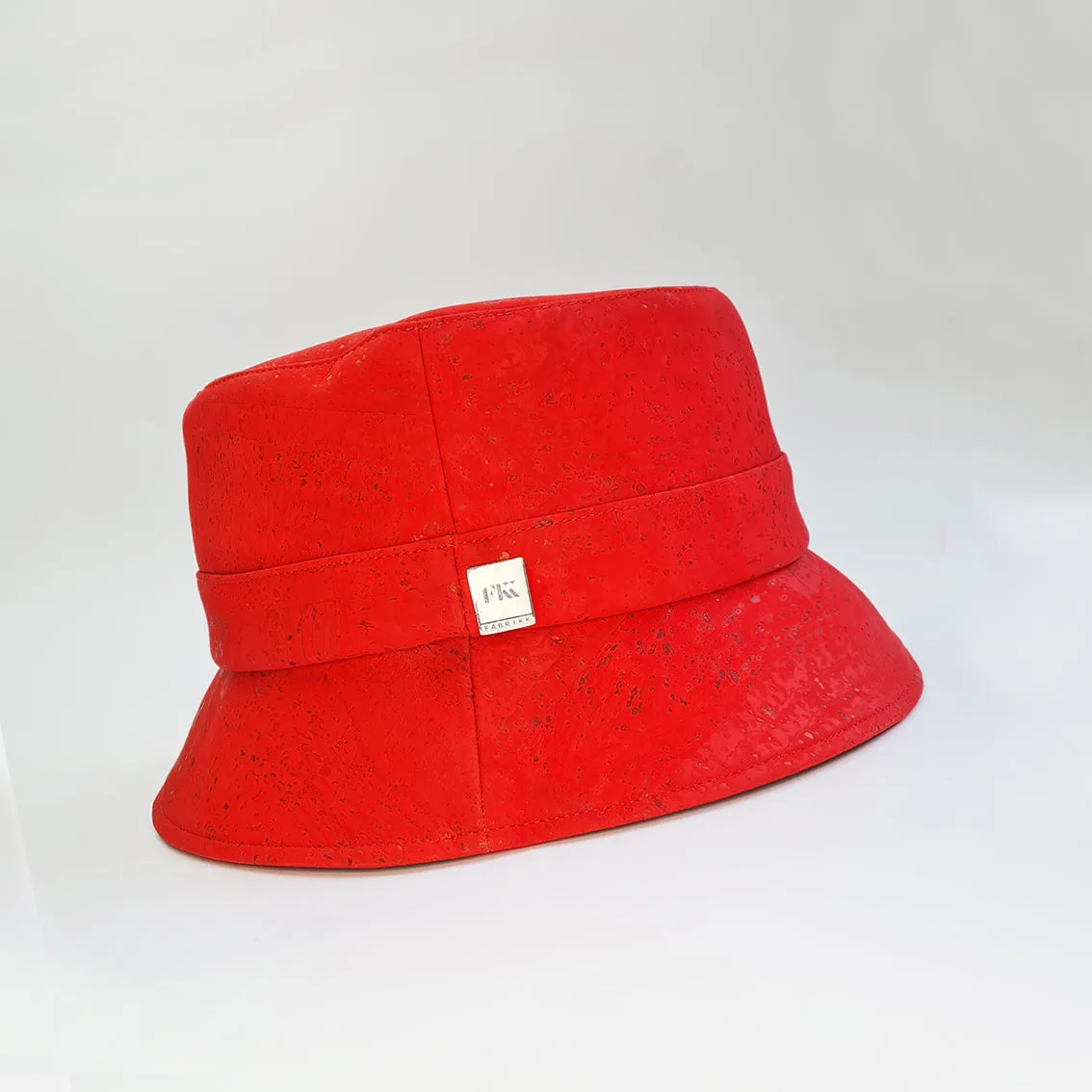 FABRIKK Montecristo Eco Cork Bucket Hat | Red | Vegan Hat