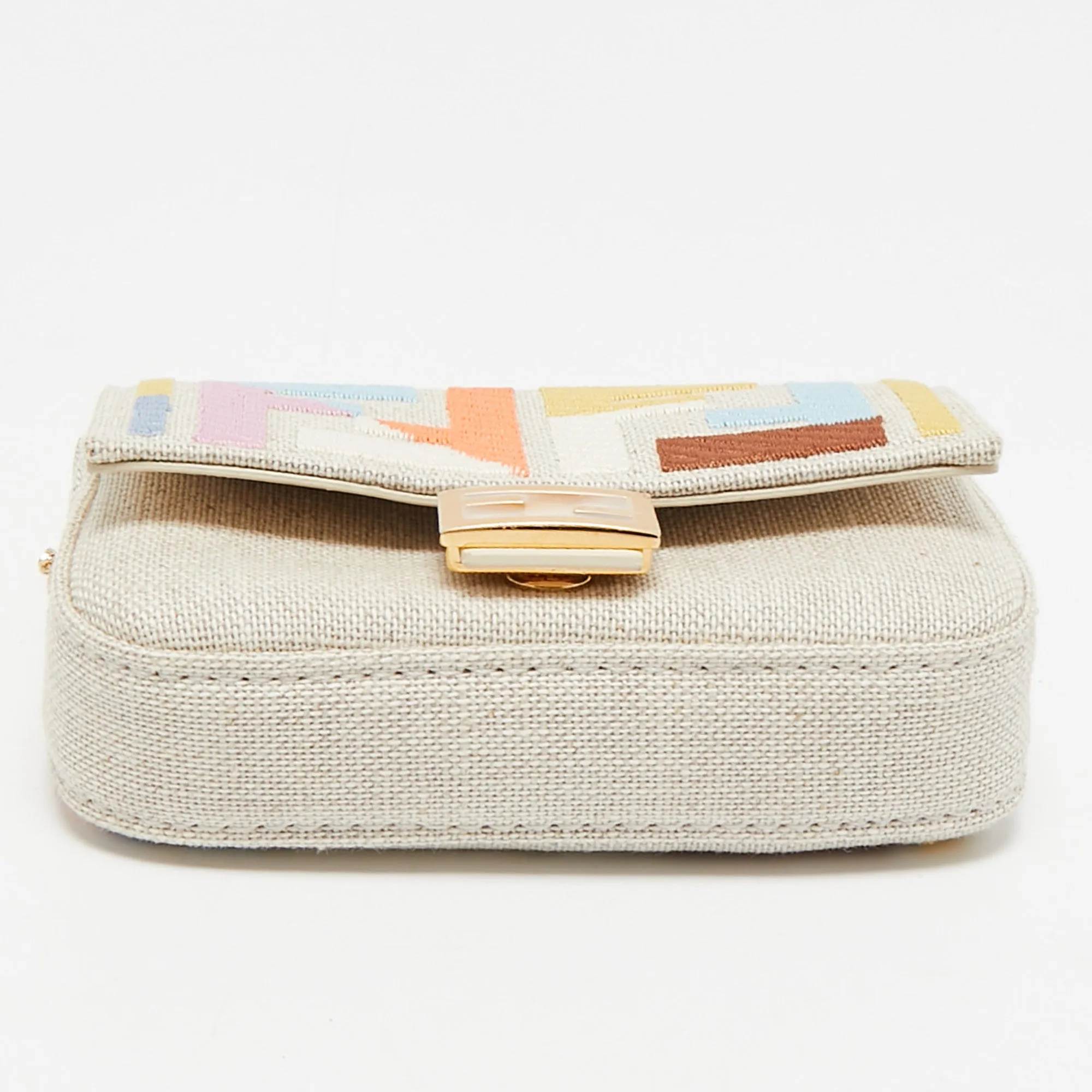 Fendi Multicolor Zucca Canvas Nano Baguette Charm Bag