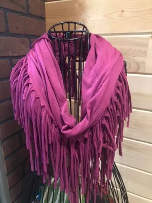 Fringe Tassel Scarf Pinkish/Purple