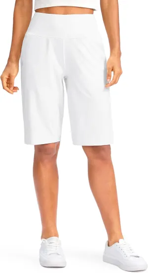 G Gradual Women's 12" Bermuda Long Shorts with Pockets High Waisted Stretch Knee Length Shorts for Women Summer Walking