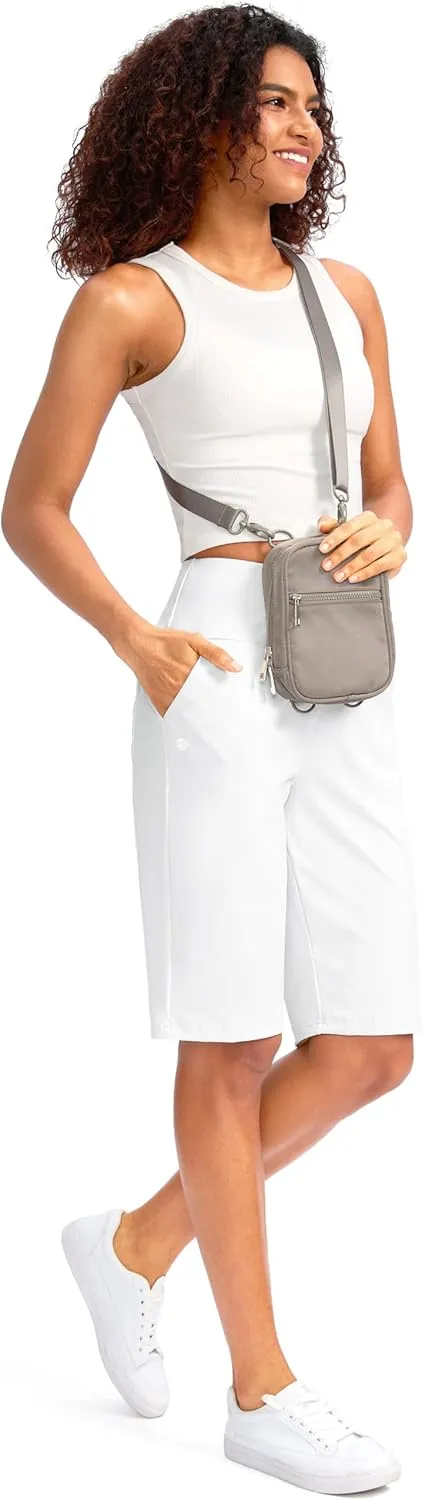 G Gradual Women's 12" Bermuda Long Shorts with Pockets High Waisted Stretch Knee Length Shorts for Women Summer Walking