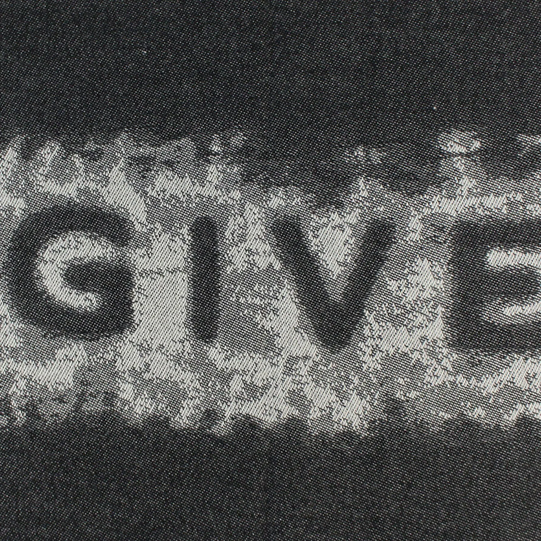 Givenchy Scarf Gray Black Logo Design - Wool Shawl FINAL SALE