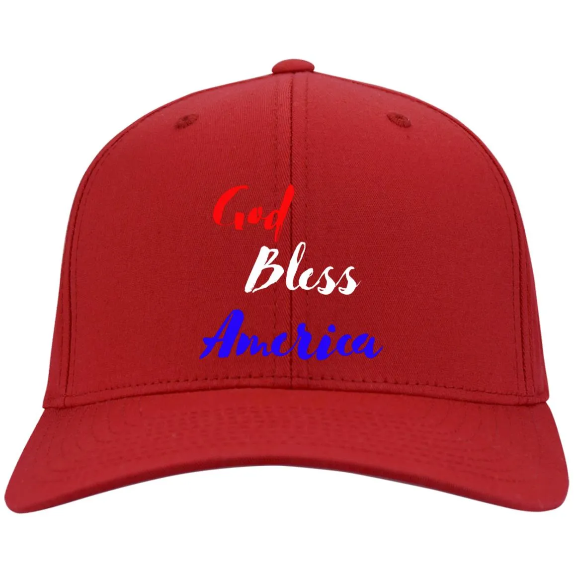 God bless America red white blue CP80 Embroidered Twill Cap