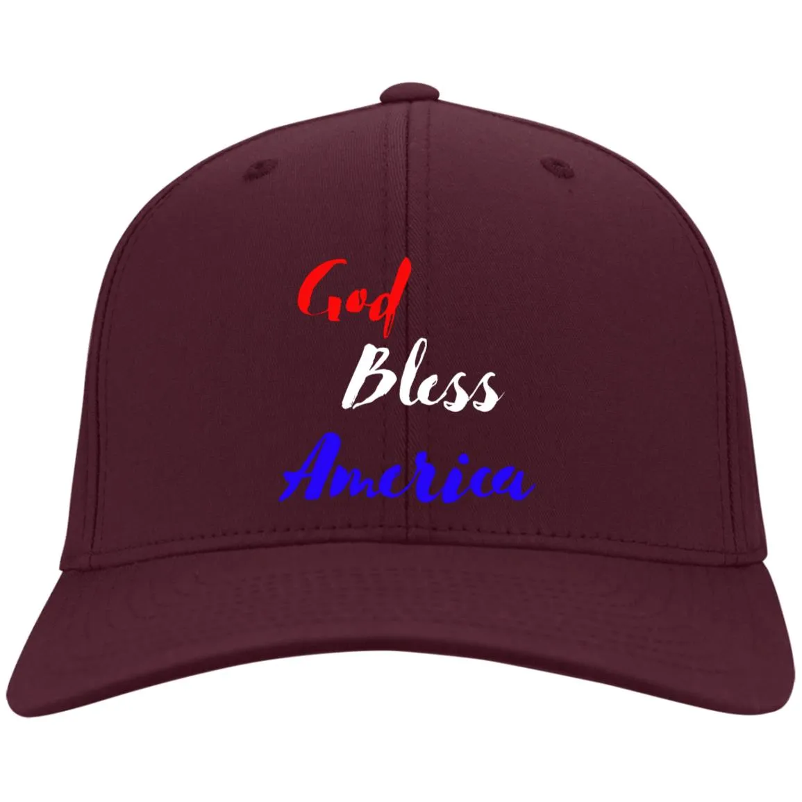 God bless America red white blue CP80 Embroidered Twill Cap