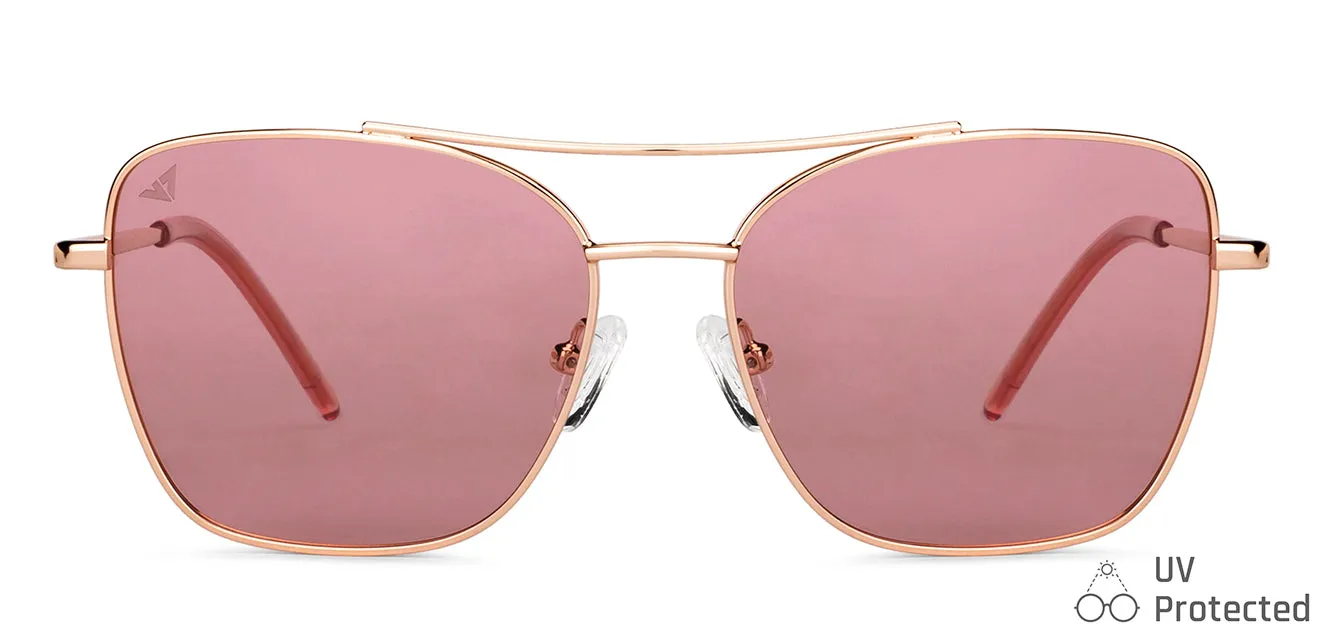 Gold Aviator Full Rim Women Sunglasses by Vincent Chase-151274