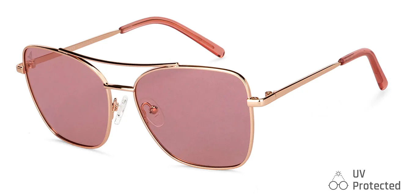 Gold Aviator Full Rim Women Sunglasses by Vincent Chase-151274
