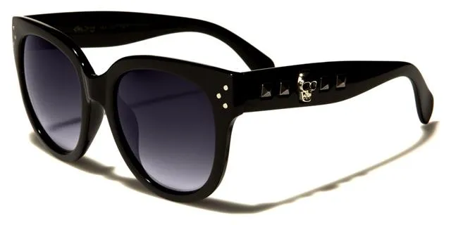 Gothic Skull Logo Emo Cat Eye Sunglasses for Women