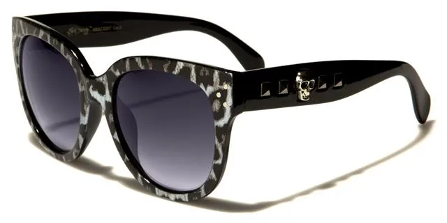 Gothic Skull Logo Emo Cat Eye Sunglasses for Women