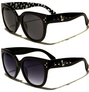 Gothic Skull Logo Emo Cat Eye Sunglasses for Women
