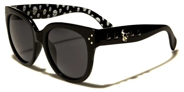 Gothic Skull Logo Emo Cat Eye Sunglasses for Women