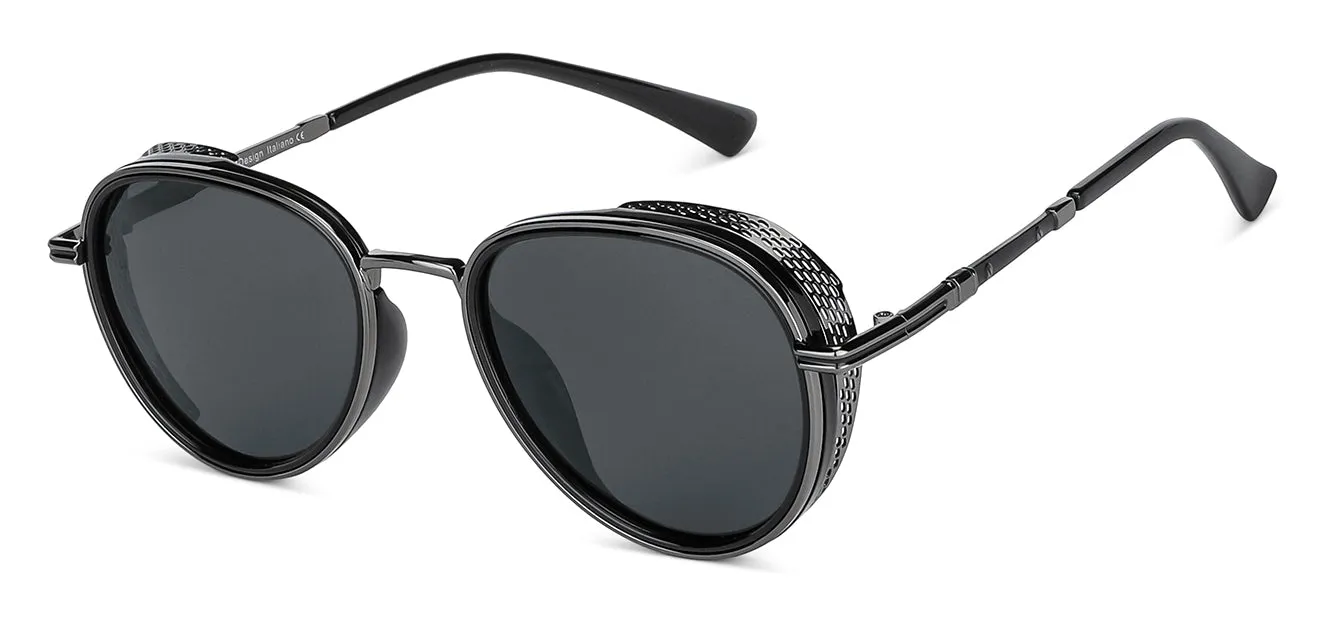 Grey Aviator Full Rim Unisex Sunglasses by Vincent Chase Polarized-147041